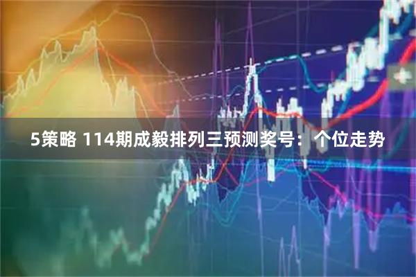 5策略 114期成毅排列三预测奖号：个位走势